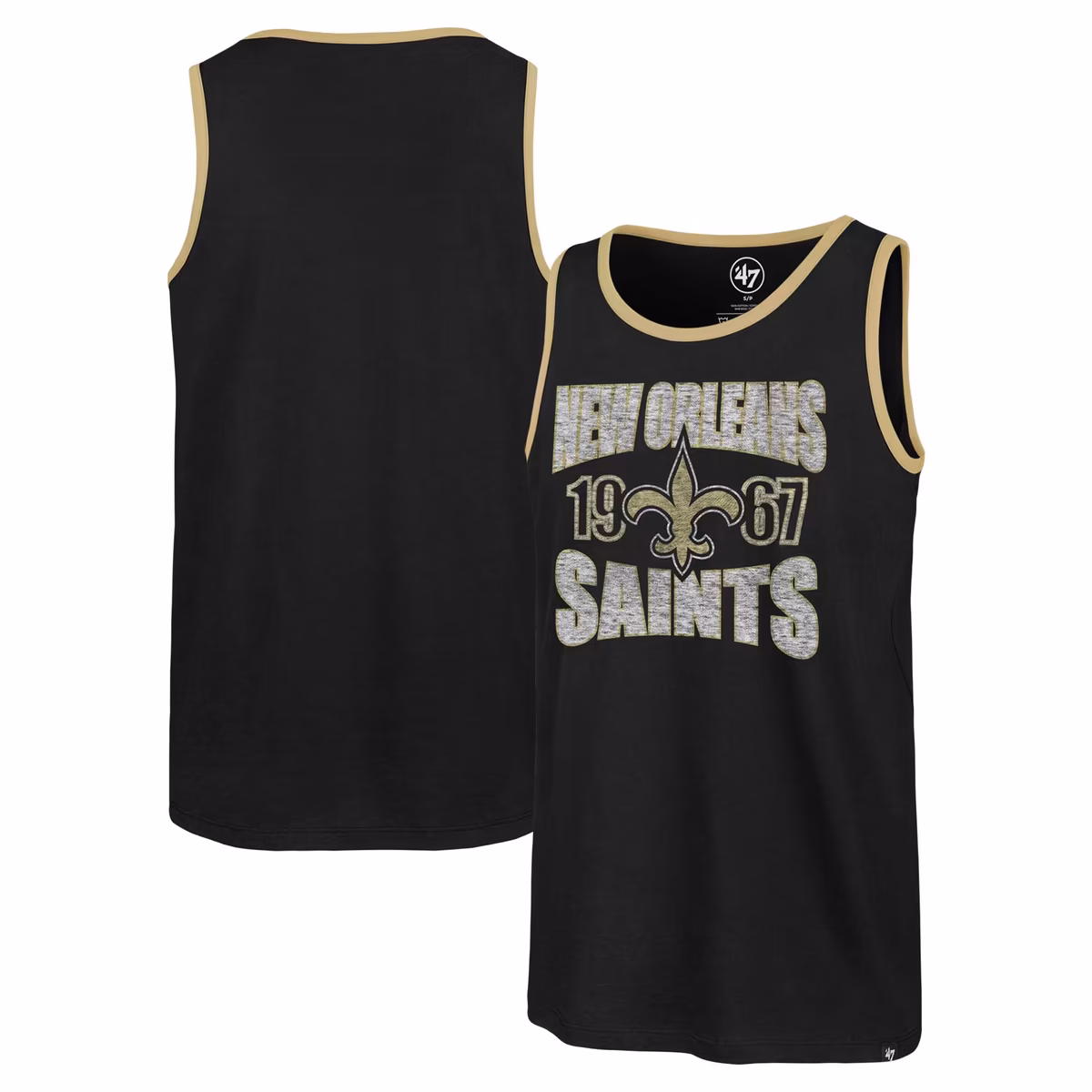Men's '47 Black New Orleans Saints Upload Franklin Tank Top 7 Men's '47 Black New Orleans Saints Upload Franklin Tank Top
