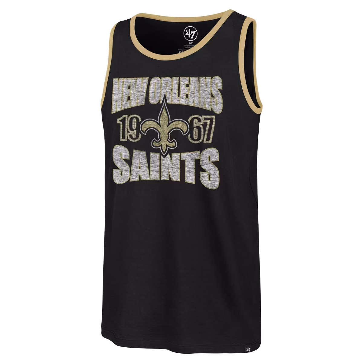 Men's '47 Black New Orleans Saints Upload Franklin Tank Top 3 Men's '47 Black New Orleans Saints Upload Franklin Tank Top