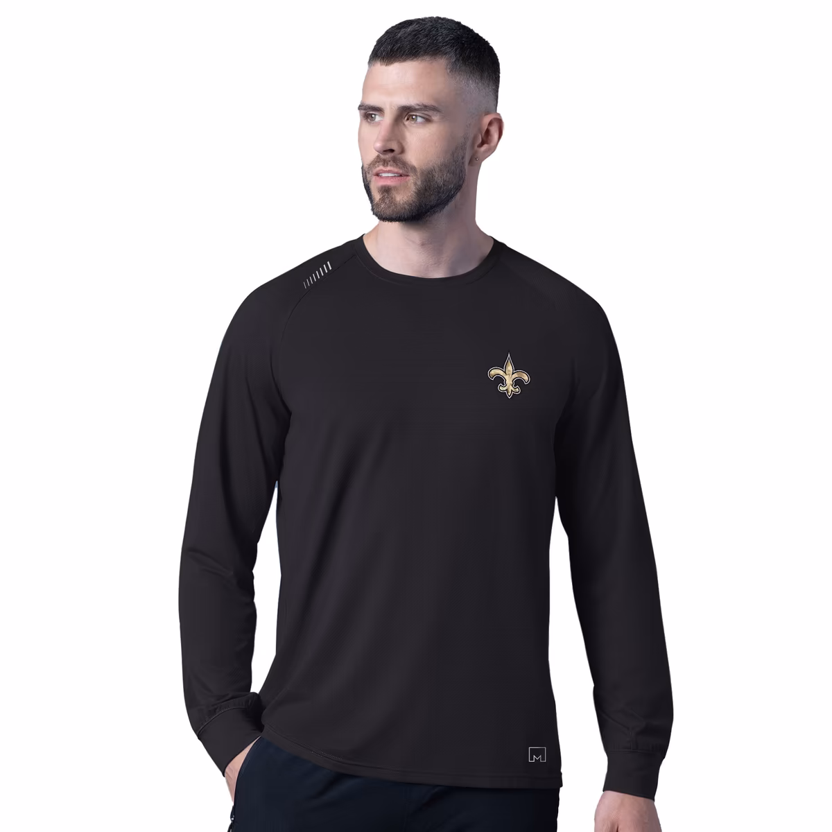 Men's MSX by Michael Strahan Black New Orleans Saints Forward Long-Sleeve T-Shirt 3 Men's MSX by Michael Strahan Black New Orleans Saints Forward Long-Sleeve T-Shirt