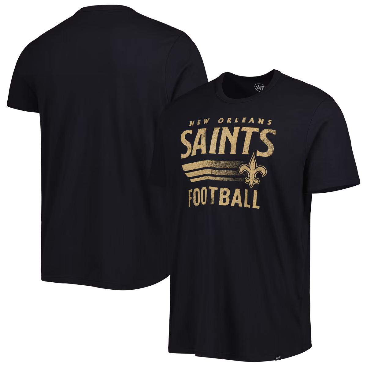 Men's '47 Black New Orleans Saints Wordmark Rider Franklin T-Shirt 9 Men's '47 Black New Orleans Saints Wordmark Rider Franklin T-Shirt