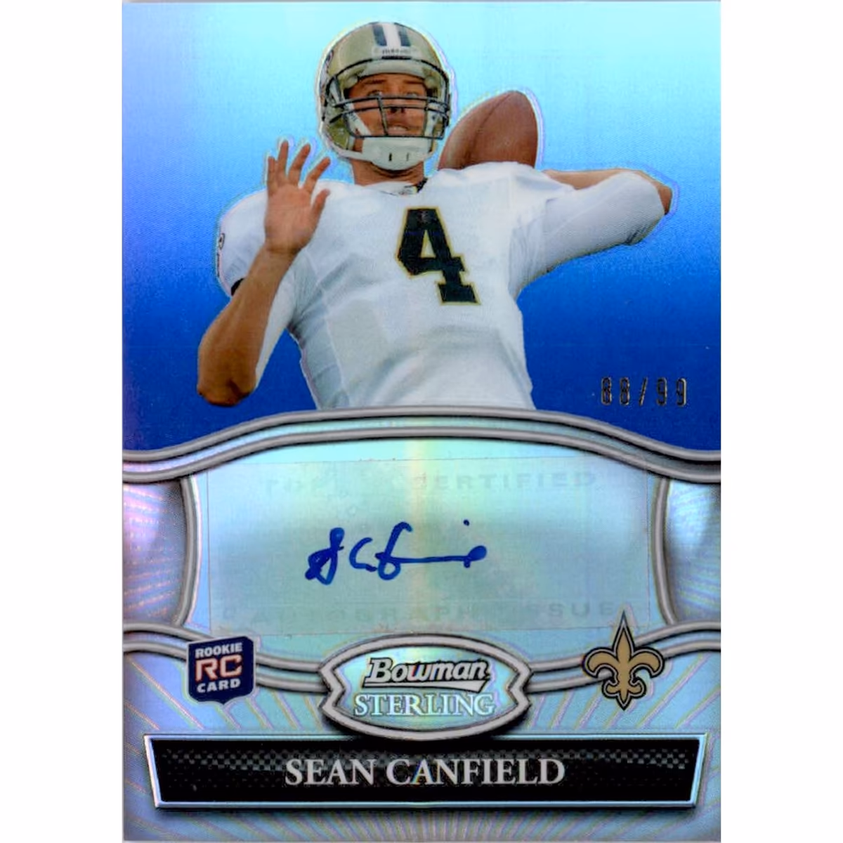 2010 Bowman Sterling Blue Refractors #BSASC Sean Canfield AU