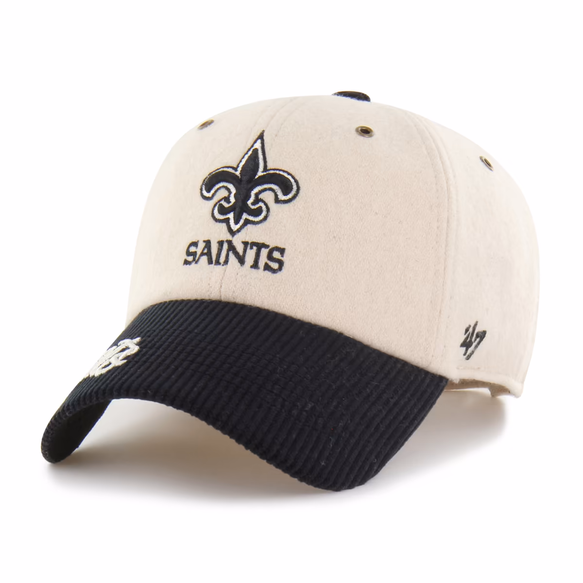 Women's '47 Natural/Black New Orleans Saints Rope Script Clean Up Adjustable Hat 3 Women's '47 Natural/Black New Orleans Saints Rope Script Clean Up Adjustable Hat