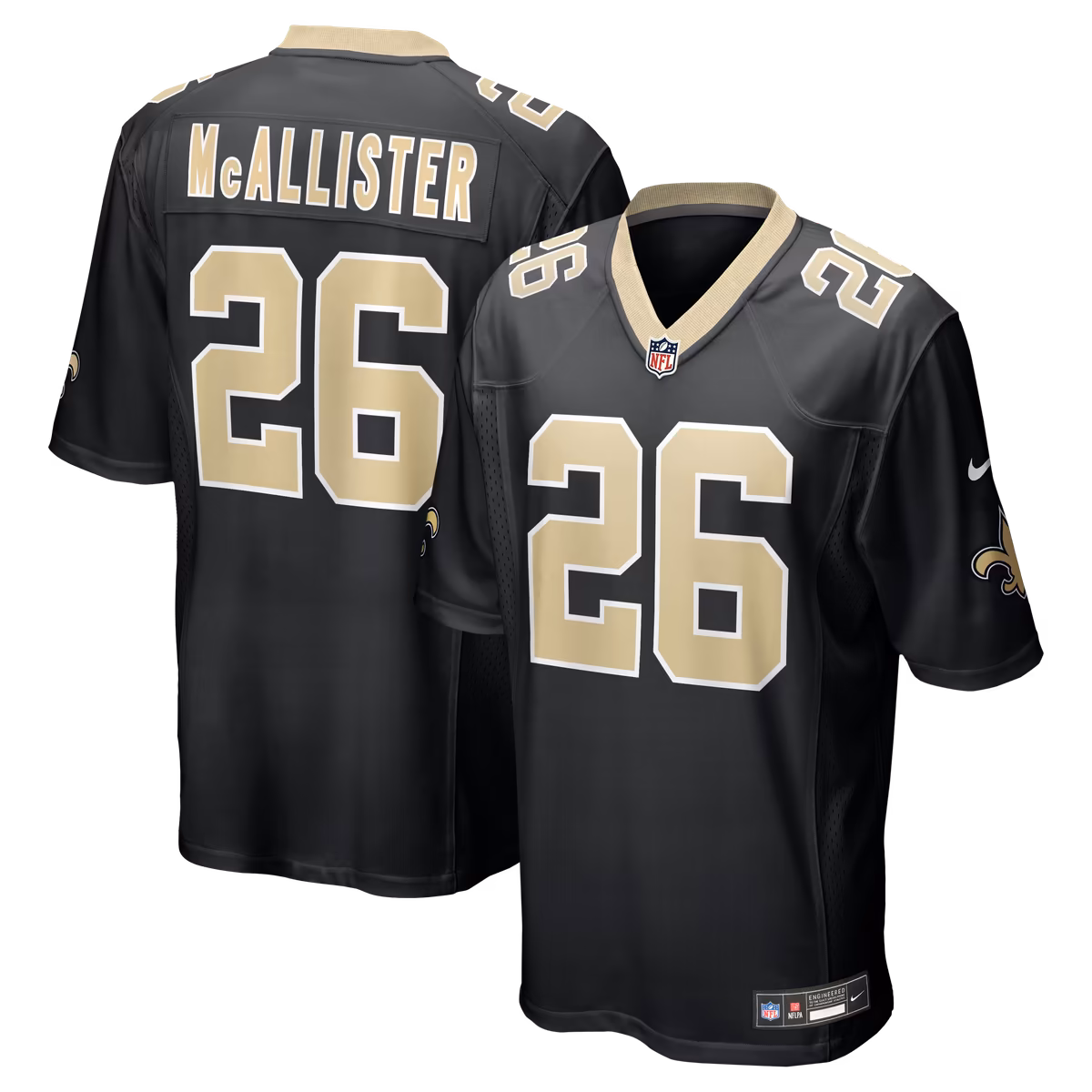 Men's Nike Deuce McAllister Black New Orleans Saints Game Retired Player Jersey 2 Men's Nike Deuce McAllister Black New Orleans Saints Game Retired Player Jersey
