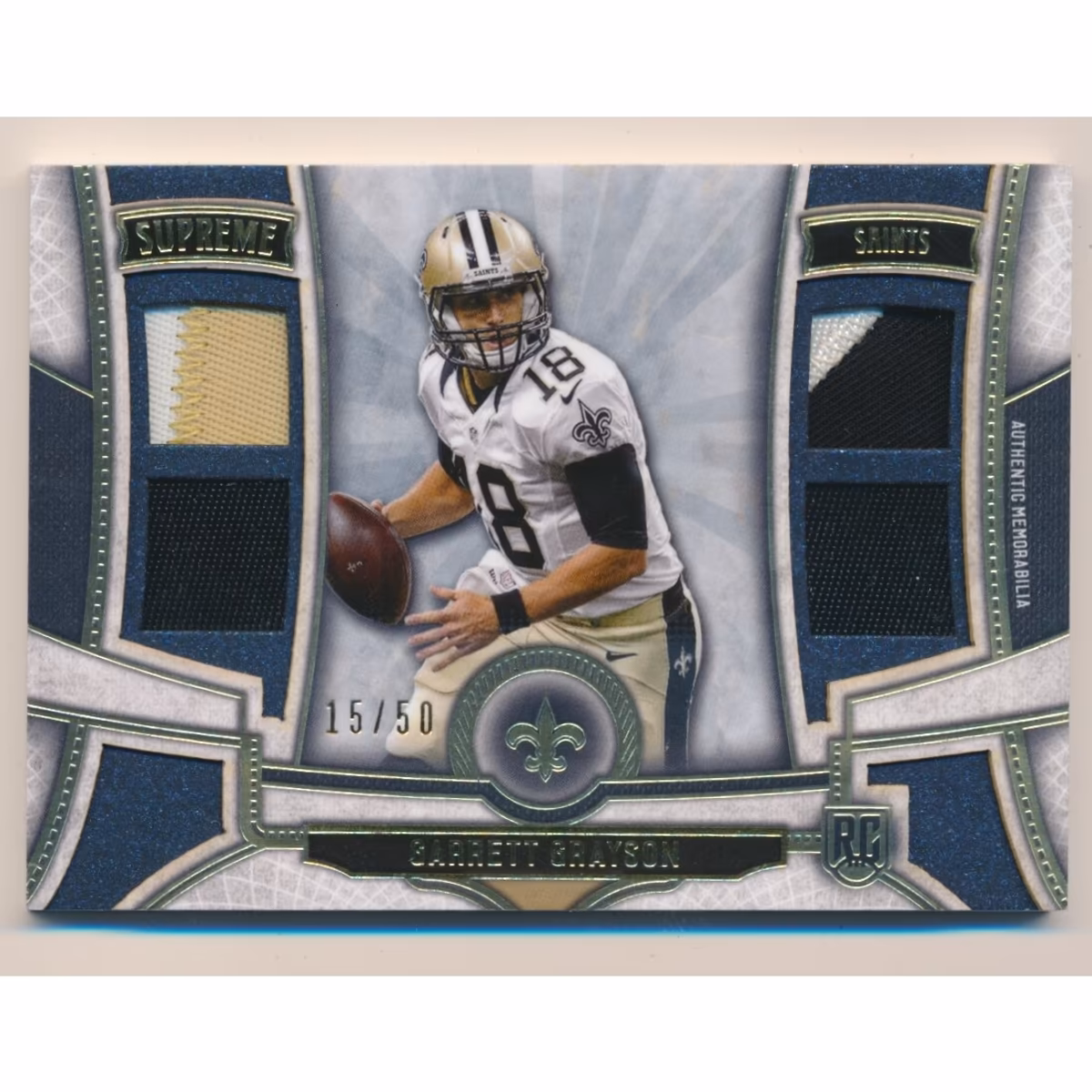 2015 Topps Supreme Rookie Quad Patches #SRQPGGA Garrett Grayson 10 2015 Topps Supreme Rookie Quad Patches #SRQPGGA Garrett Grayson