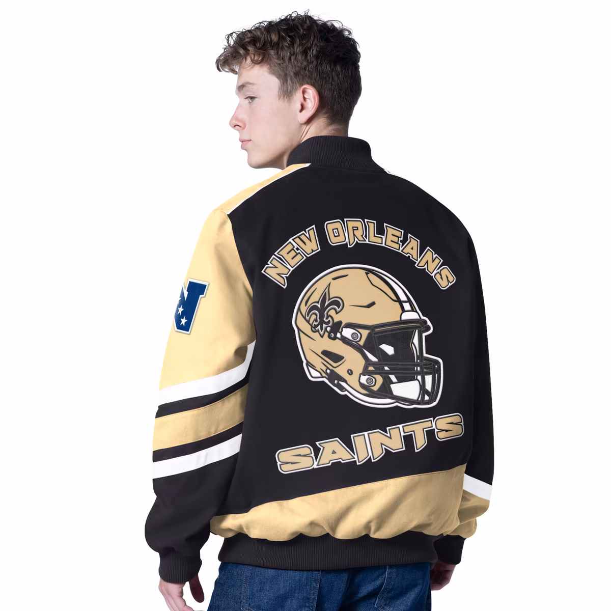 Men's G-III Sports by Carl Banks Black New Orleans Saints Prime Time Full-Zip Racing Jacket 3 Men's G-III Sports by Carl Banks Black New Orleans Saints Prime Time Full-Zip Racing Jacket