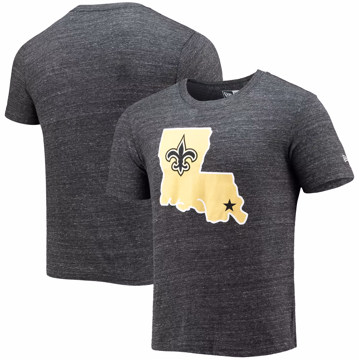 Men's New Era Black New Orleans Saints Alternative Logo Tri-Blend T-Shirt 8 Men's New Era Black New Orleans Saints Alternative Logo Tri-Blend T-Shirt