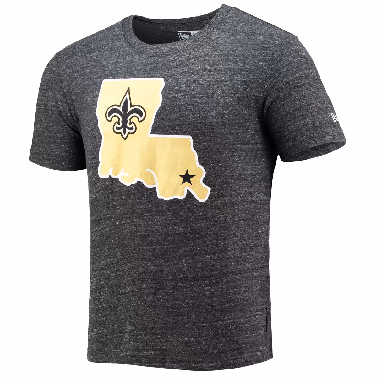 Men's New Era Black New Orleans Saints Alternative Logo Tri-Blend T-Shirt 3 Men's New Era Black New Orleans Saints Alternative Logo Tri-Blend T-Shirt