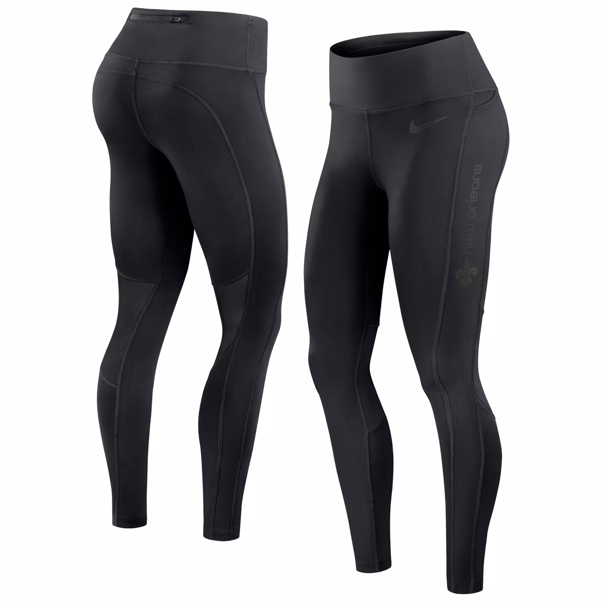 Women's Nike Black New Orleans Saints Edge Wordmark Dri-FIT Leggings