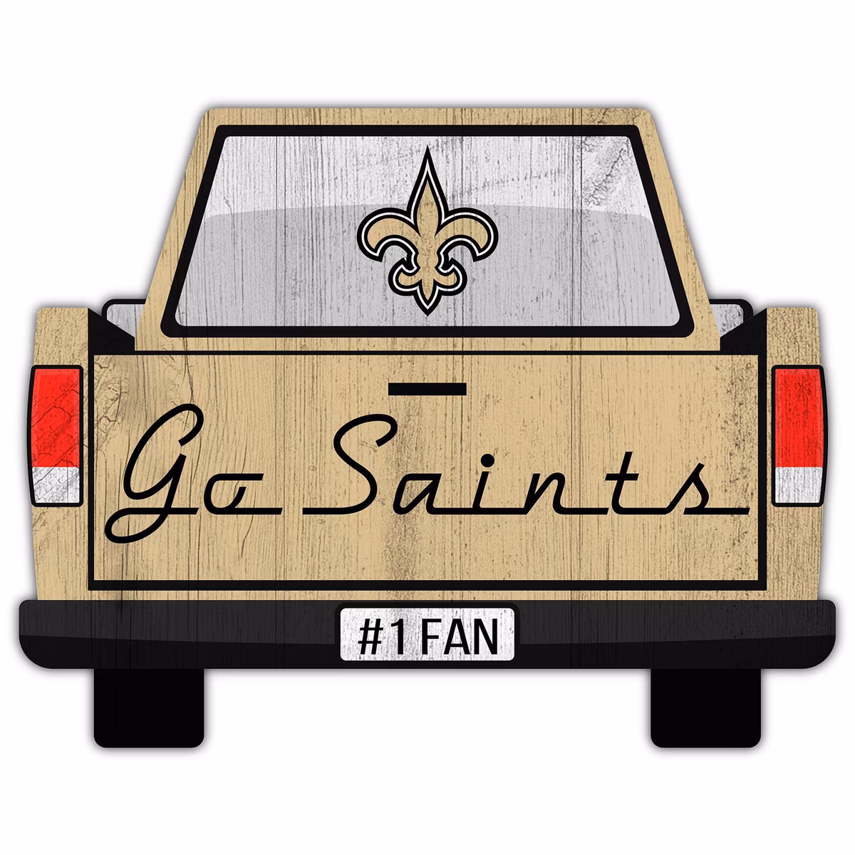 New Orleans Saints 12'' x 12'' Truck Back Décor
