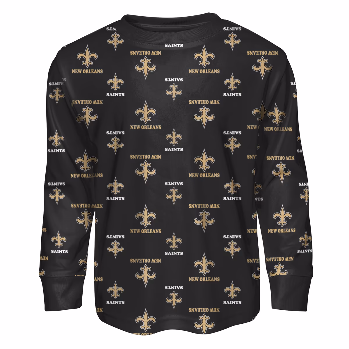 Preschool Outerstuff Black New Orleans Saints All-Over-Print Long Sleeve T-Shirt and Pants Sleep Set 3 Preschool Outerstuff Black New Orleans Saints All-Over-Print Long Sleeve T-Shirt and Pants Sleep Set