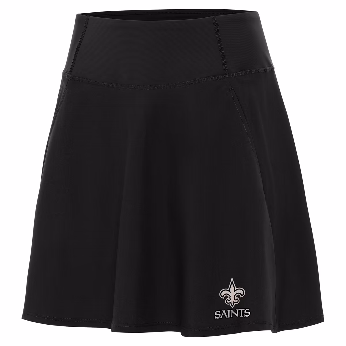 Women's Antigua Black New Orleans Saints  Brushed Carbon Chip Skort