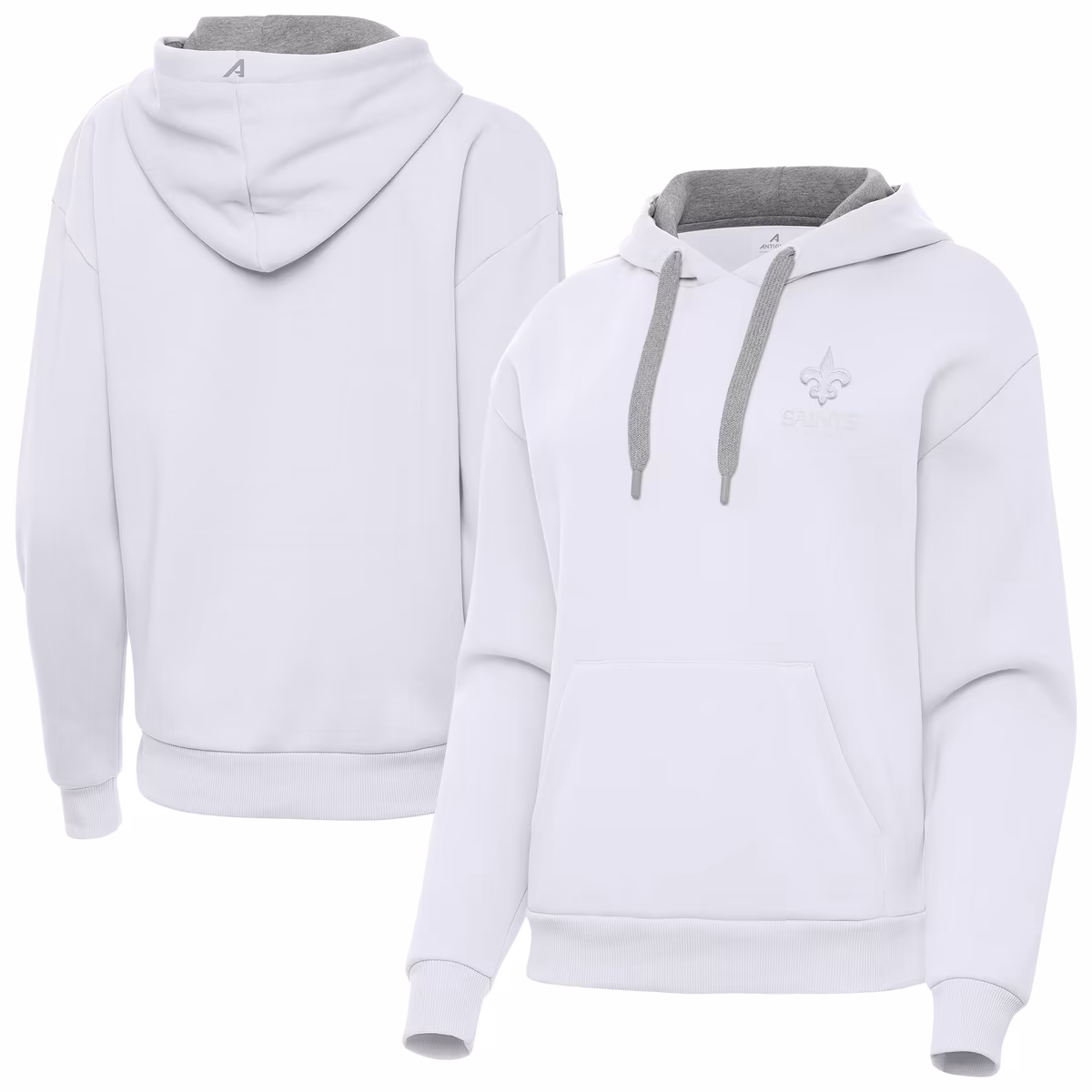 Women's Antigua White New Orleans Saints Victory Pullover Hoodie 1 Women's Antigua White New Orleans Saints Victory Pullover Hoodie