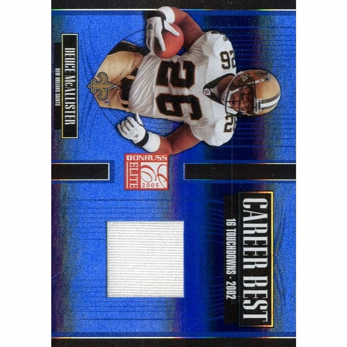 2005 Donruss Elite Career Best Jerseys #CB15 Deuce McAllister 6 2005 Donruss Elite Career Best Jerseys #CB15 Deuce McAllister