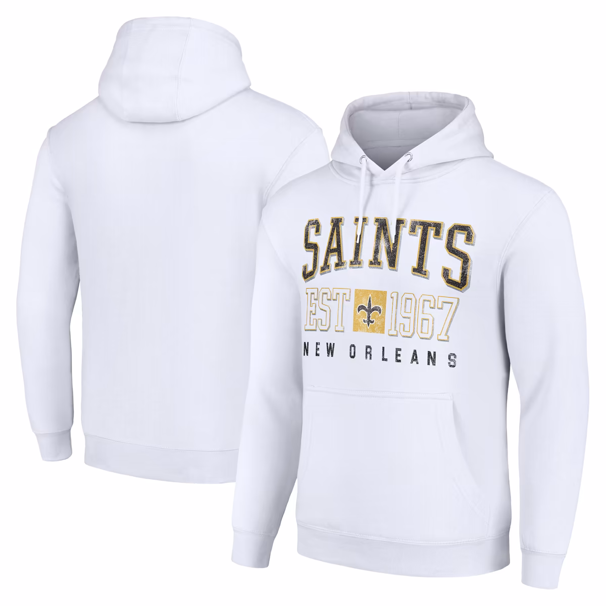 Unisex Starter White New Orleans Saints Throwback Logo Pullover Hoodie 5 Unisex Starter White New Orleans Saints Throwback Logo Pullover Hoodie
