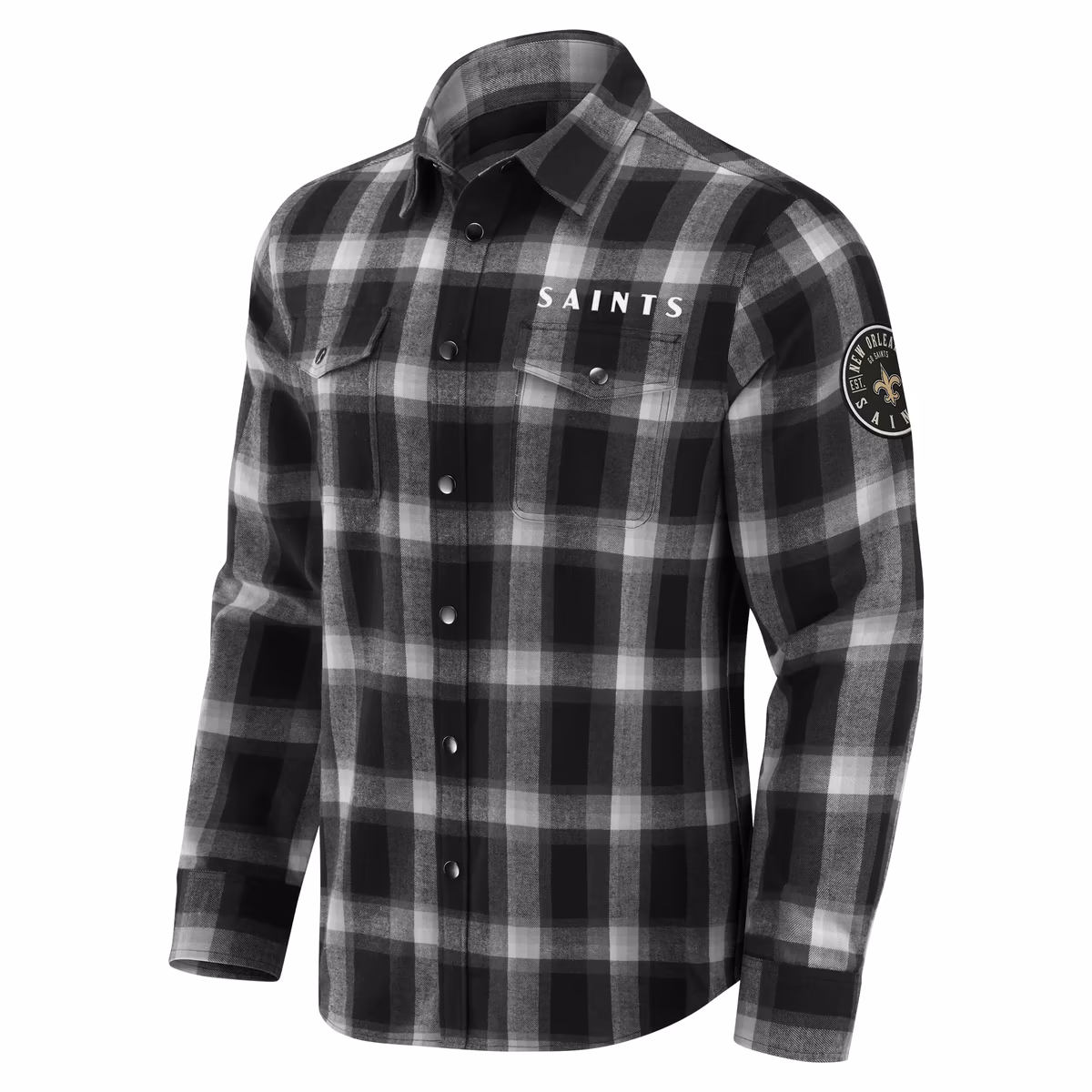 Men's Darius Rucker Collection by Fanatics Black New Orleans Saints Flannel Plaid Full-Snap Shirt 3 Men's Darius Rucker Collection by Fanatics Black New Orleans Saints Flannel Plaid Full-Snap Shirt