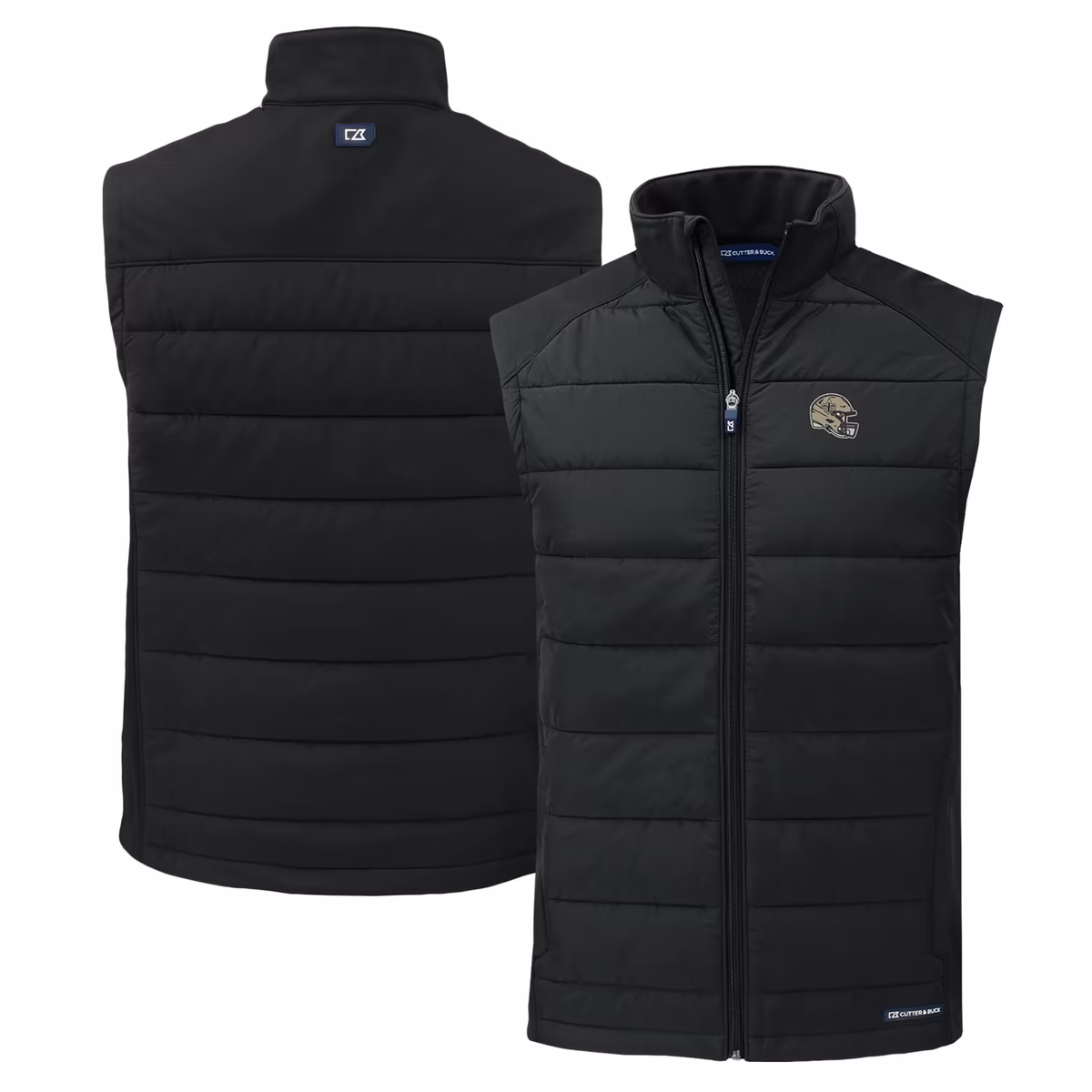 Men's Cutter & Buck Black New Orleans Saints Helmet Evoke Hybrid Eco Softshell Recycled Full-Zip Vest 2 Men's Cutter & Buck Black New Orleans Saints Helmet Evoke Hybrid Eco Softshell Recycled Full-Zip Vest