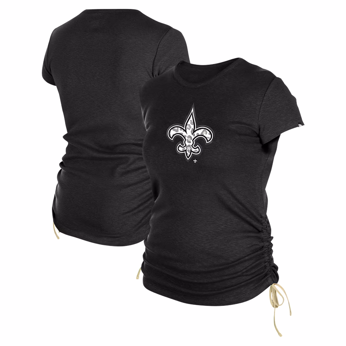 Women's New Era Black New Orleans Saints Ruched Side T-Shirt 4 Women's New Era Black New Orleans Saints Ruched Side T-Shirt