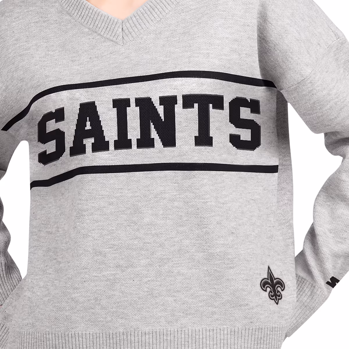 Women's Starter Gray New Orleans Saints Best Shot V-Neck Sweater 4 Women's Starter Gray New Orleans Saints Best Shot V-Neck Sweater