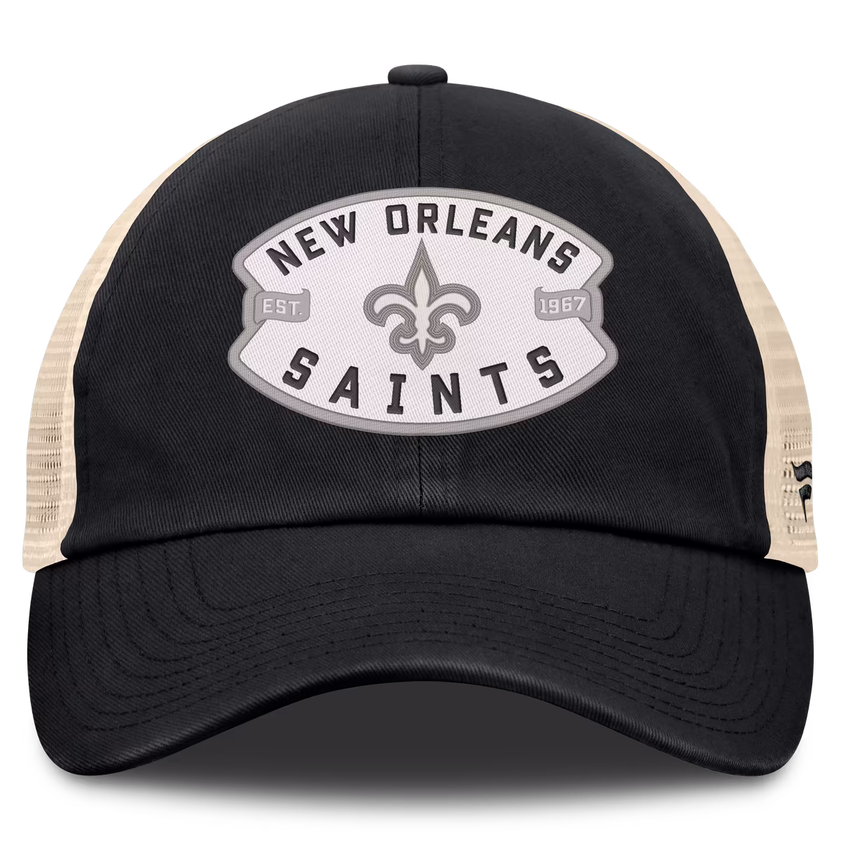 Men's Fanatics Black New Orleans Saints Placard Trucker Adjustable Hat 3 Men's Fanatics Black New Orleans Saints Placard Trucker Adjustable Hat