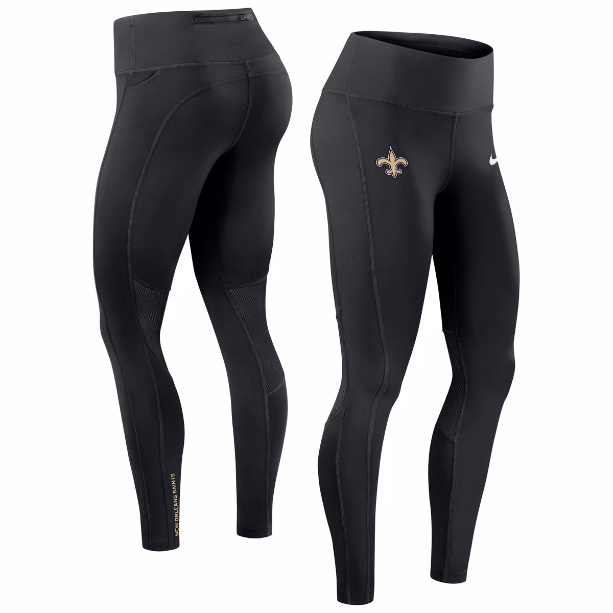 Women's Nike Black New Orleans Saints Primetime Epic Fast Dri-FIT Leggings 2 Women's Nike Black New Orleans Saints Primetime Epic Fast Dri-FIT Leggings
