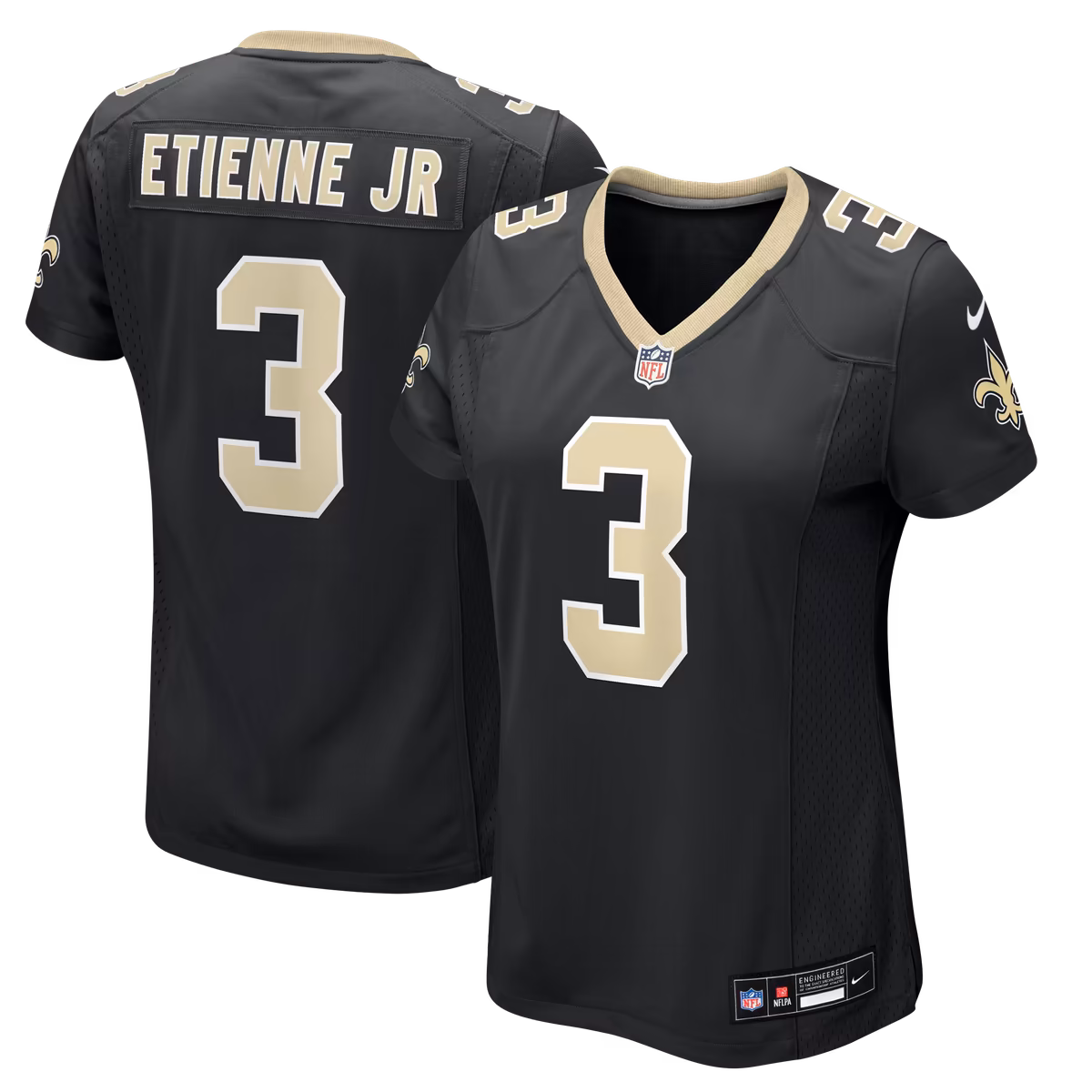 Women's Nike Travis Etienne Jr Black New Orleans Saints Team Game Jersey