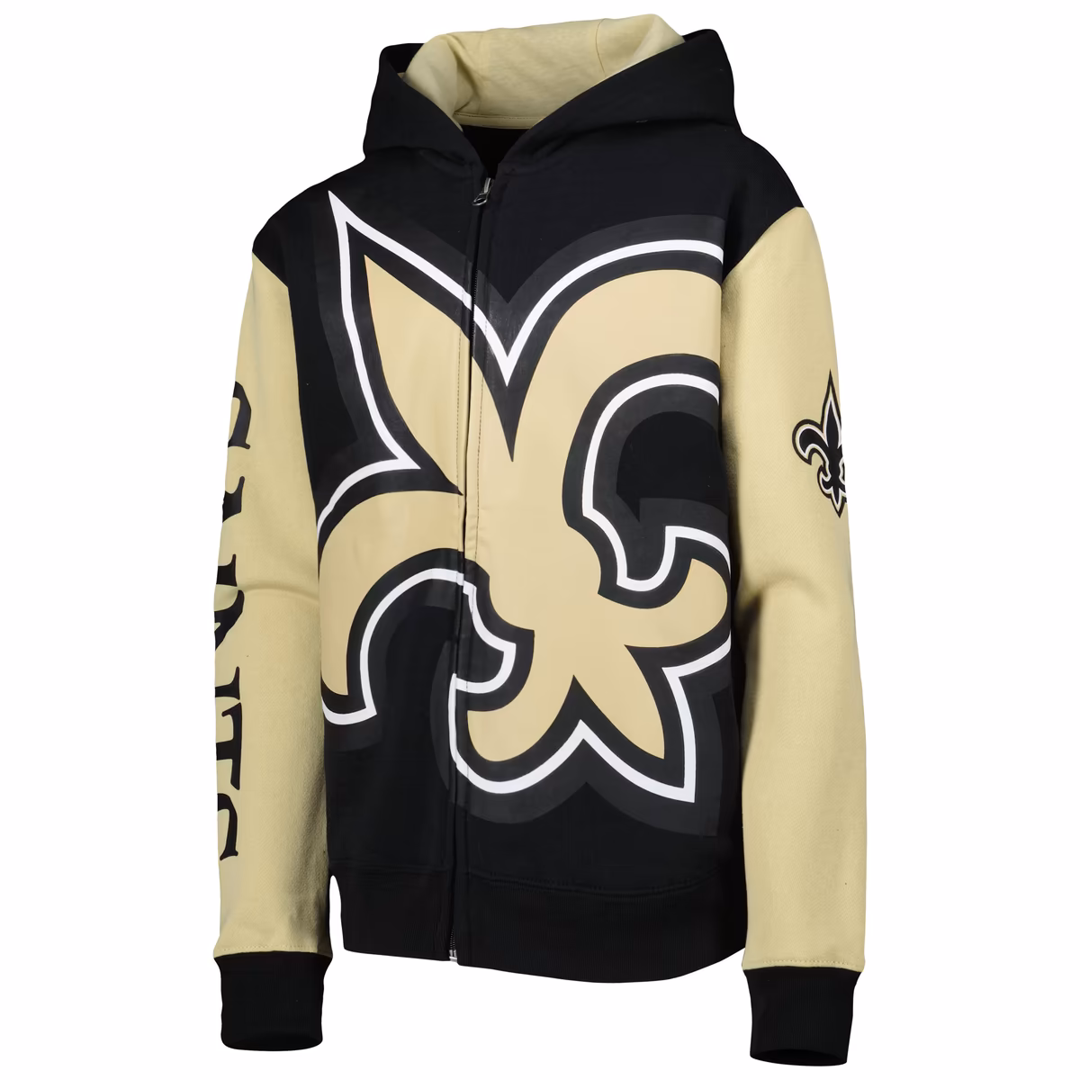 Youth Black/Gold New Orleans Saints Poster Board Full-Zip Hoodie 3 Youth Black/Gold New Orleans Saints Poster Board Full-Zip Hoodie