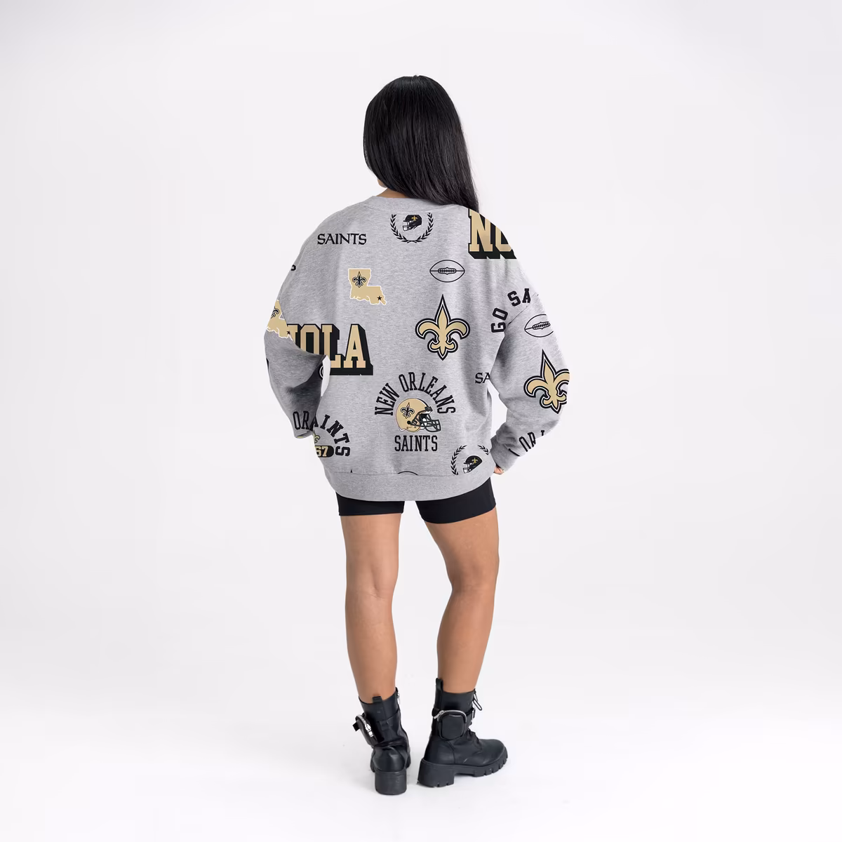 Women's Gameday Couture Heather Gray New Orleans Saints Always On Repeat Fleece Sweatshirt 5 Women's Gameday Couture Heather Gray New Orleans Saints Always On Repeat Fleece Sweatshirt