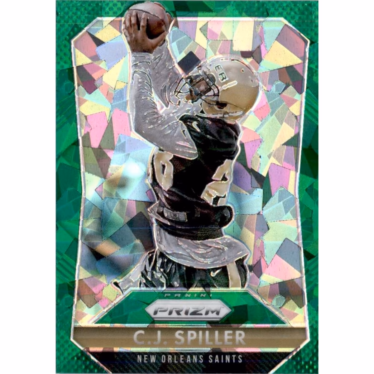 2015 Panini Prizm Prizms Green Cracked Ice #97 C.J. Spiller