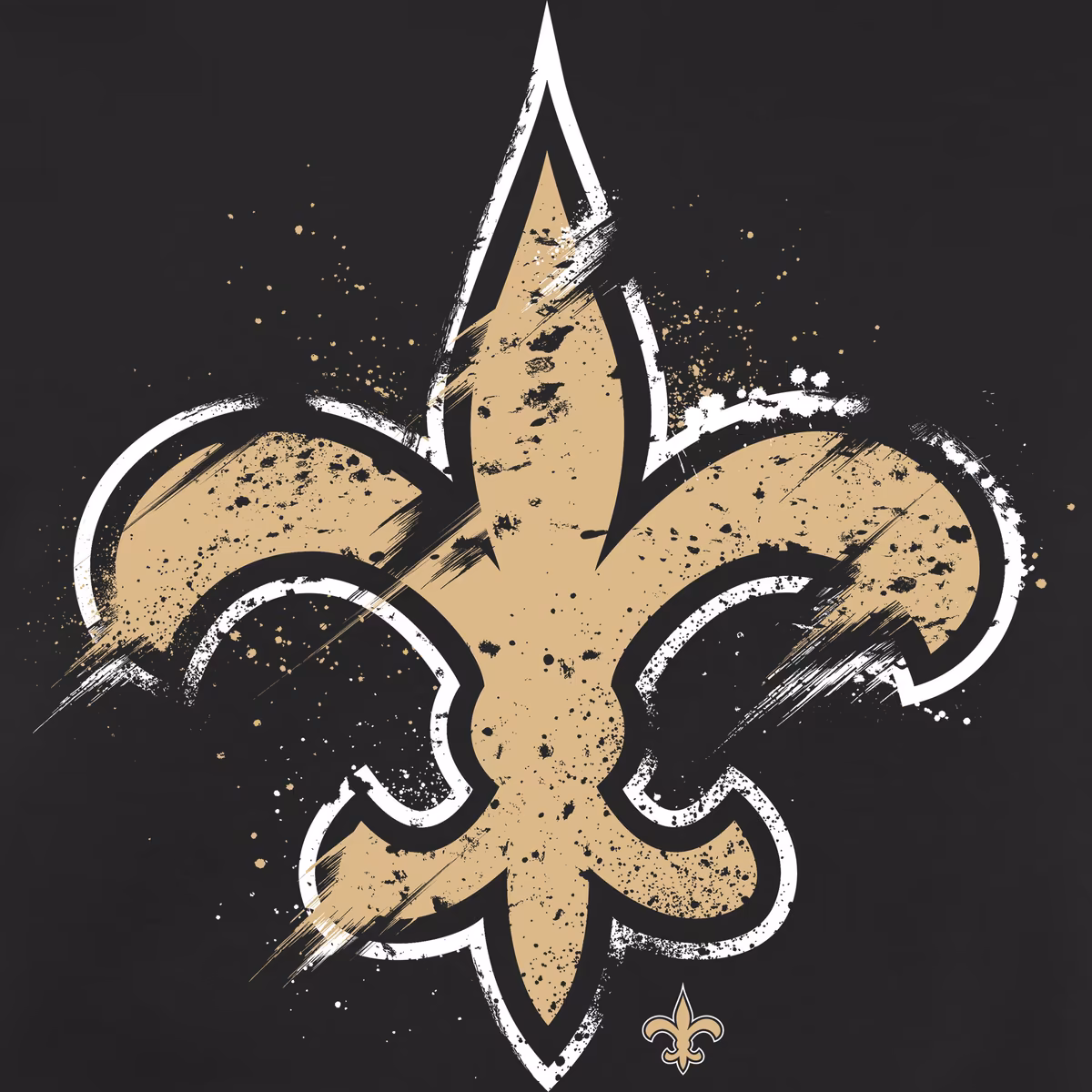 Men's Black New Orleans Saints Splatter Logo Pullover Hoodie 4 Men's Black New Orleans Saints Splatter Logo Pullover Hoodie