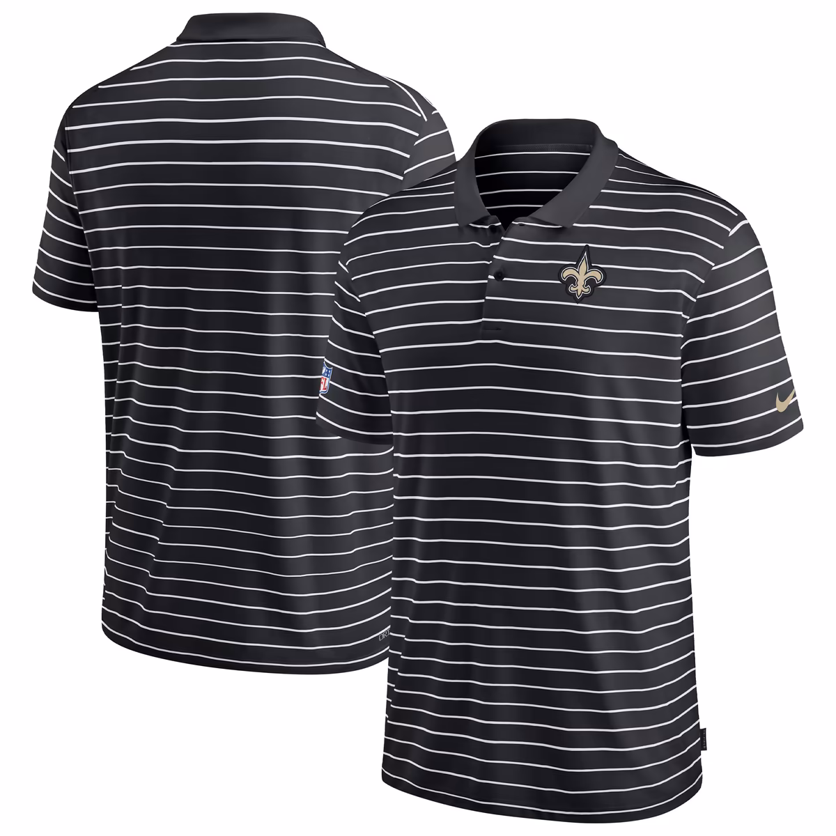 Men's Nike Black New Orleans Saints Sideline Lock Up Victory Performance Polo 2 Men's Nike Black New Orleans Saints Sideline Lock Up Victory Performance Polo