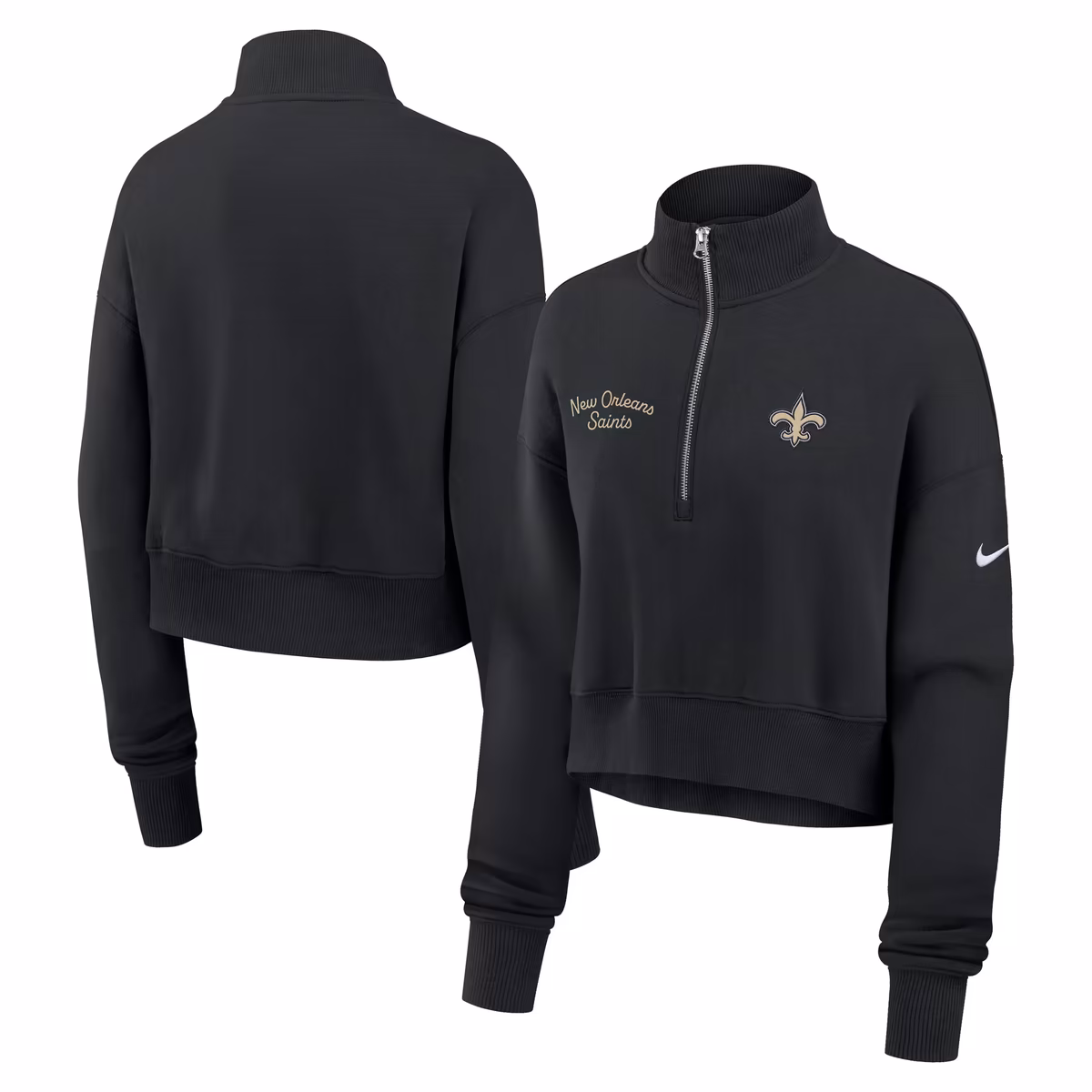 Women's Nike Black New Orleans Saints Primetime Phoenix Half-Zip Sweatshirt