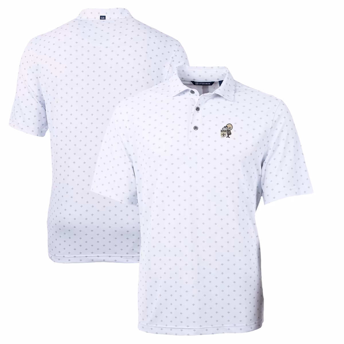 Men's Cutter & Buck White New Orleans Saints Throwback Logo Virtue Eco Pique Tile Recycled Polo