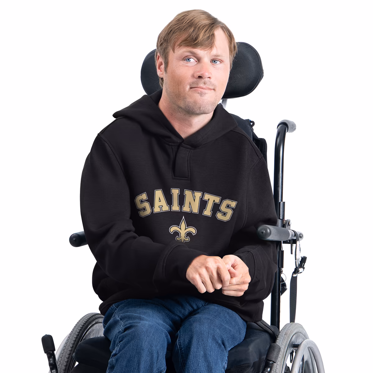 Men's G-III Sports by Carl Banks Black New Orleans Saints Adaptive Fleece Hoodie 2 Men's G-III Sports by Carl Banks Black New Orleans Saints Adaptive Fleece Hoodie