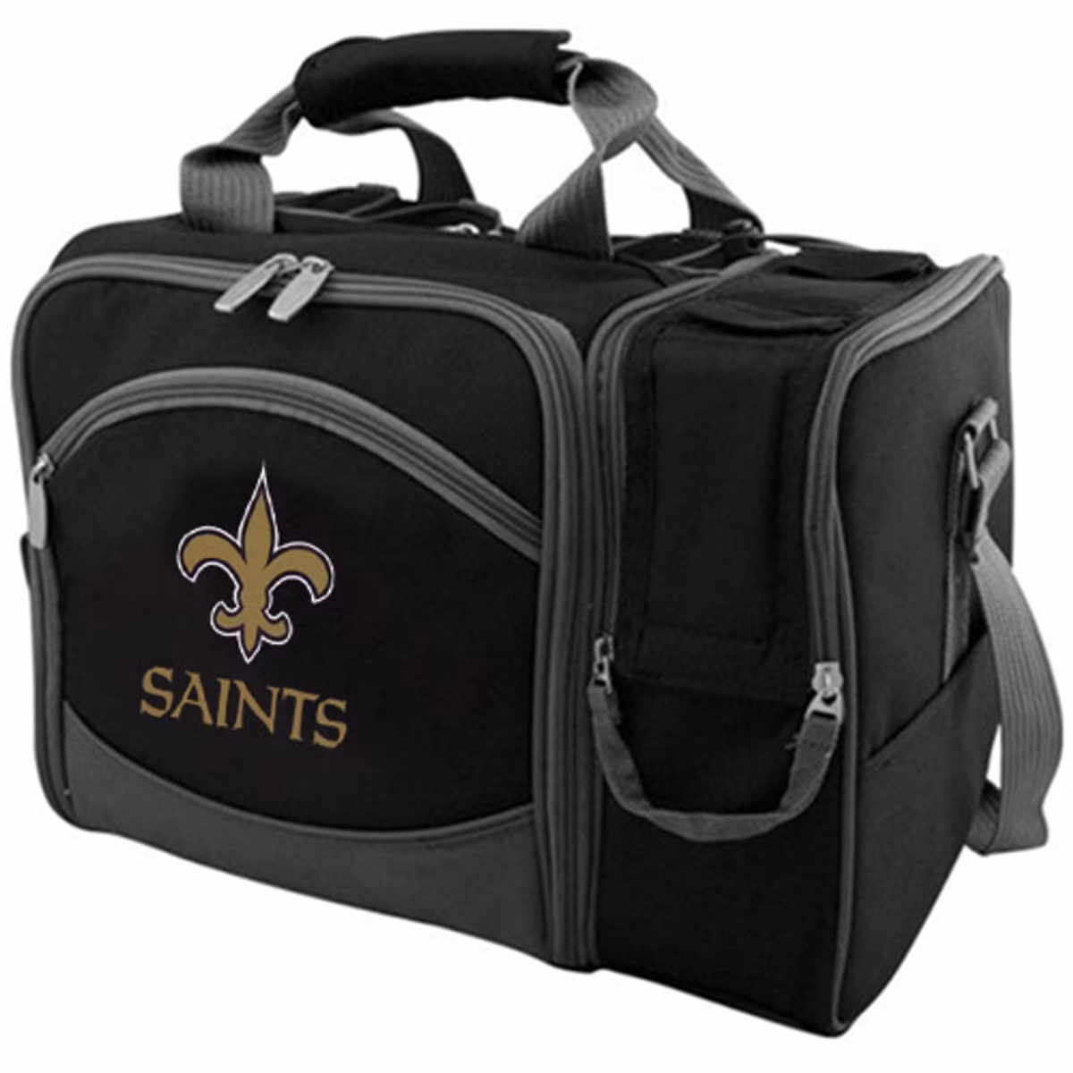 New Orleans Saints Malibu Picnic Cooler Tote - Black 2 New Orleans Saints Malibu Picnic Cooler Tote - Black