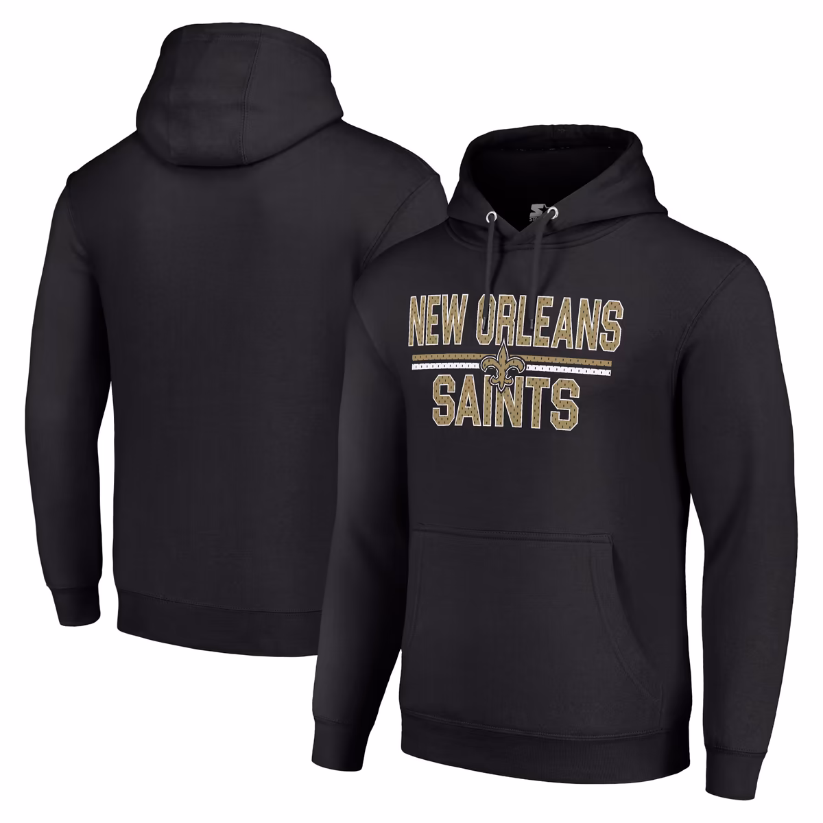 Unisex Starter Black New Orleans Saints Team Mesh Print Graphic Tri-Blend Pullover Hoodie 2 Unisex Starter Black New Orleans Saints Team Mesh Print Graphic Tri-Blend Pullover Hoodie