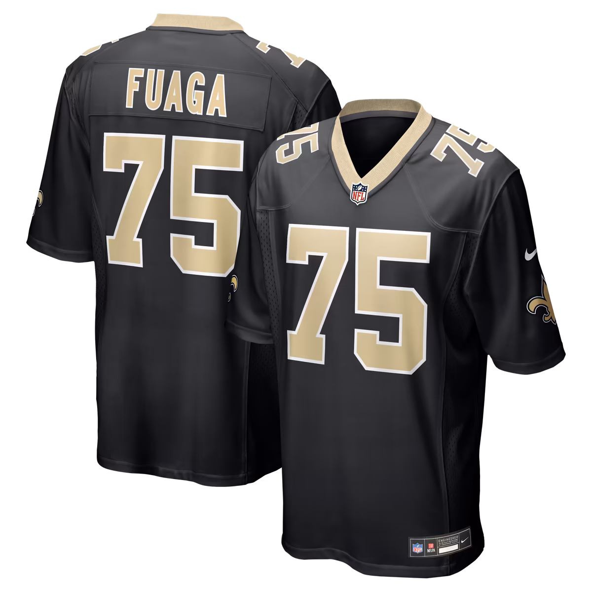 Men's Nike Taliese Fuaga Black New Orleans Saints Player Game Jersey 2 Men's Nike Taliese Fuaga Black New Orleans Saints Player Game Jersey