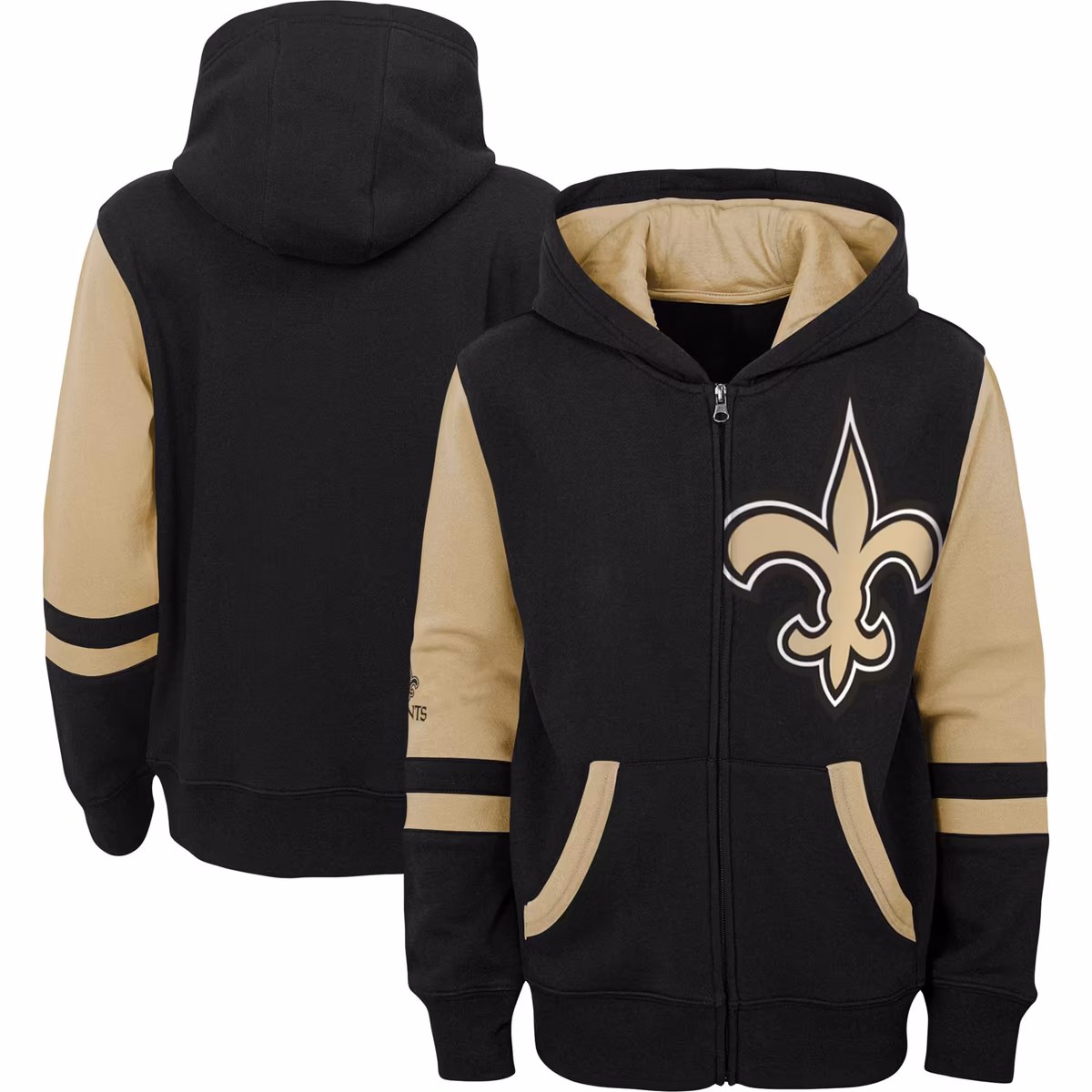 Preschool Black New Orleans Saints Stadium Color Block Full-Zip Hoodie 2 Preschool Black New Orleans Saints Stadium Color Block Full-Zip Hoodie