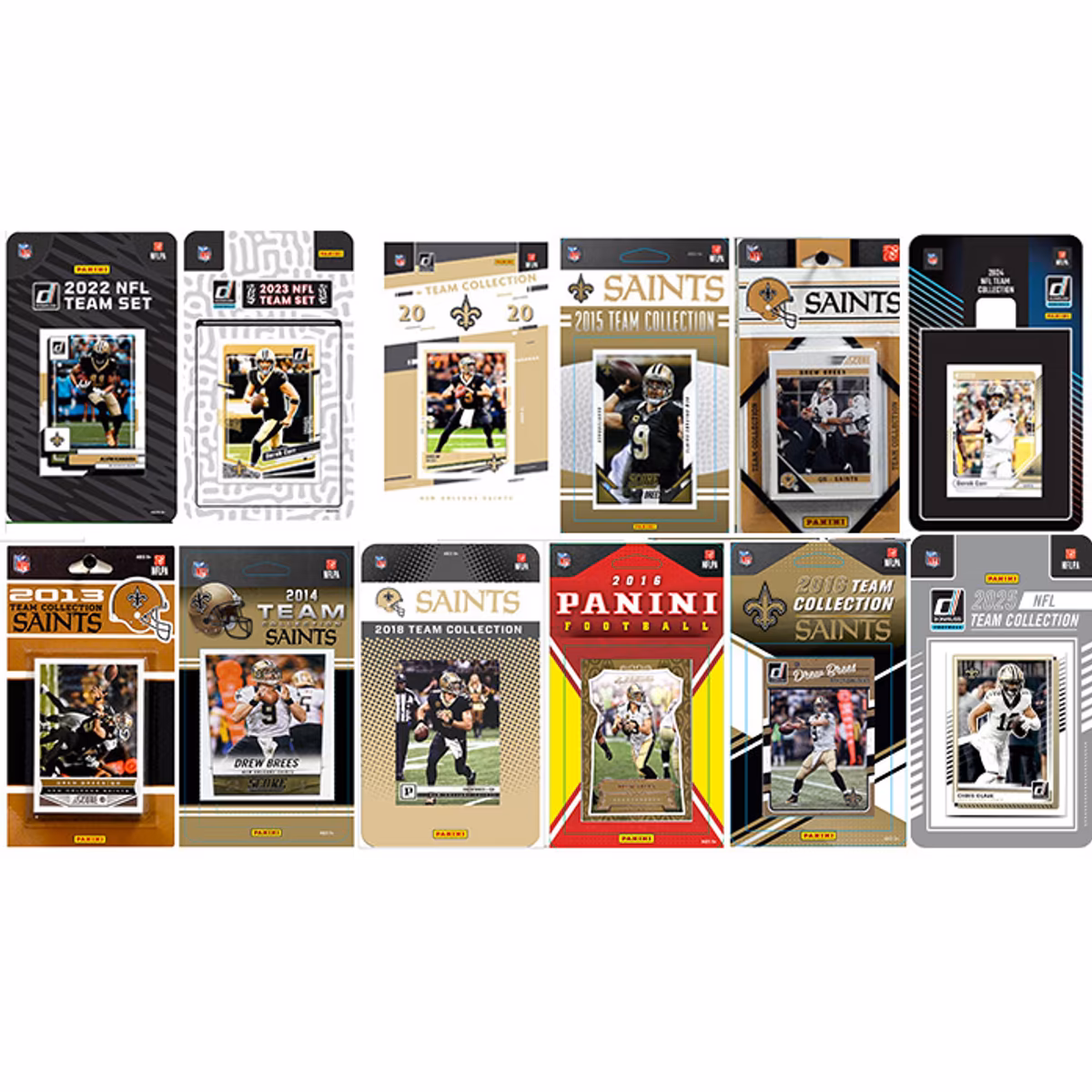 New Orleans Saints Multi-Season Trading Card Set 8 New Orleans Saints Multi-Season Trading Card Set