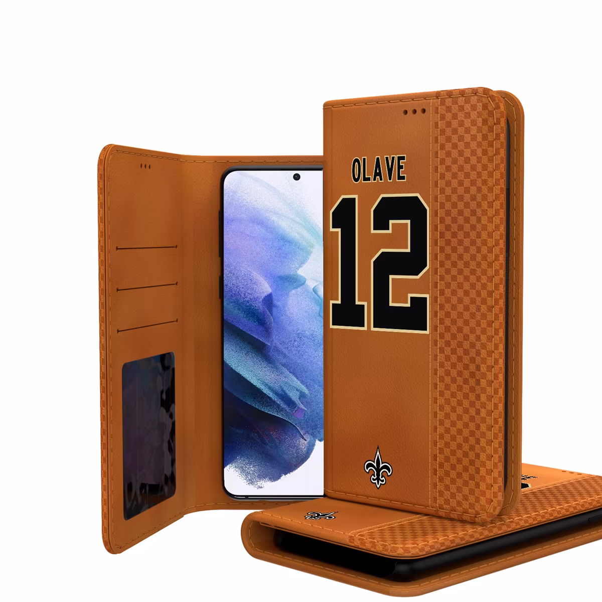 Keyscaper Chris Olave Brown New Orleans Saints Galaxy Folio Case 1 Keyscaper Chris Olave Brown New Orleans Saints Galaxy Folio Case