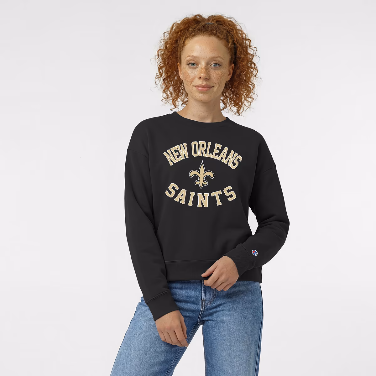 Women's Champion Black New Orleans Saints Heart & Soul Powerblend Sweatshirt 9 Women's Champion Black New Orleans Saints Heart & Soul Powerblend Sweatshirt