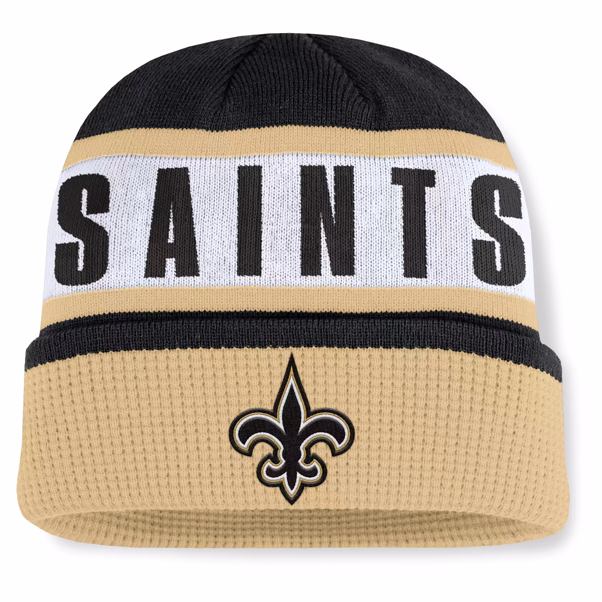 Men's Fanatics Black/Gold New Orleans Saints Oskie Cuffed Knit Hat 2 Men's Fanatics Black/Gold New Orleans Saints Oskie Cuffed Knit Hat