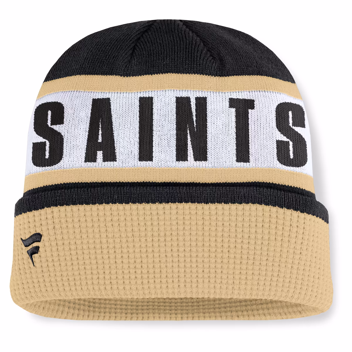 Men's Fanatics Black/Gold New Orleans Saints Oskie Cuffed Knit Hat 3 Men's Fanatics Black/Gold New Orleans Saints Oskie Cuffed Knit Hat