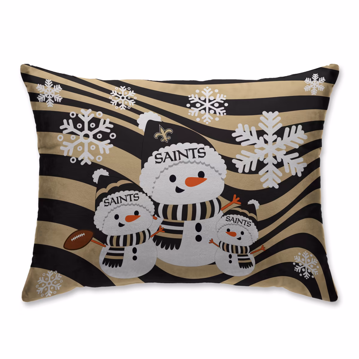 New Orleans Saints 20'' x 26'' Holiday Team Snowman Bed Pillow 5 New Orleans Saints 20'' x 26'' Holiday Team Snowman Bed Pillow