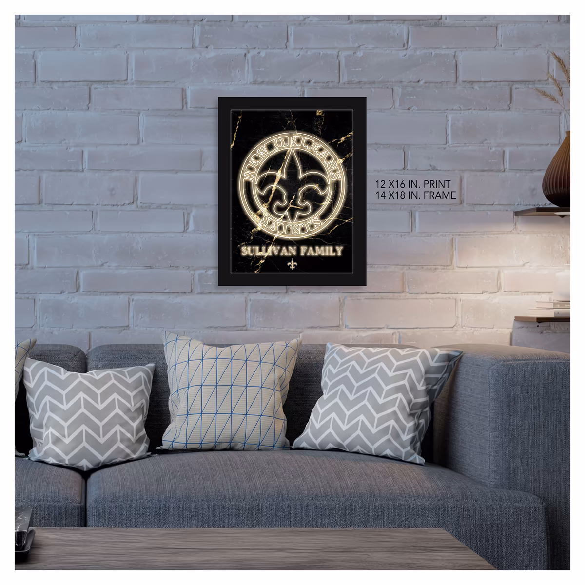 New Orleans Saints Personalized 12" x 16" Framed Art Print 3 New Orleans Saints Personalized 12" x 16" Framed Art Print