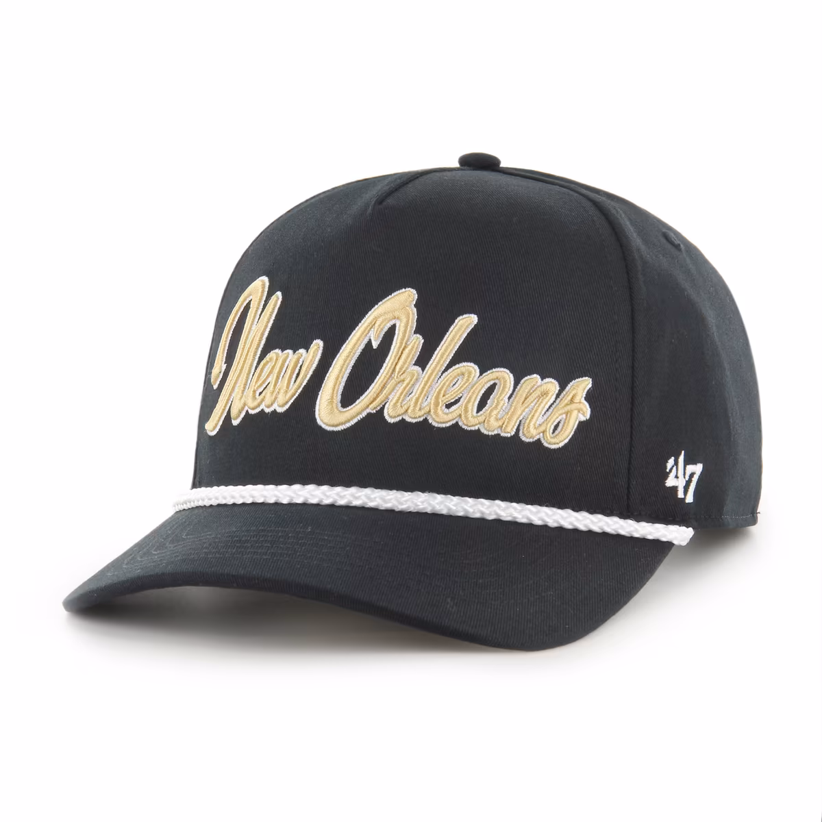 Men's '47 Black New Orleans Saints Overhand Hitch Adjustable Hat 1 Men's '47 Black New Orleans Saints Overhand Hitch Adjustable Hat