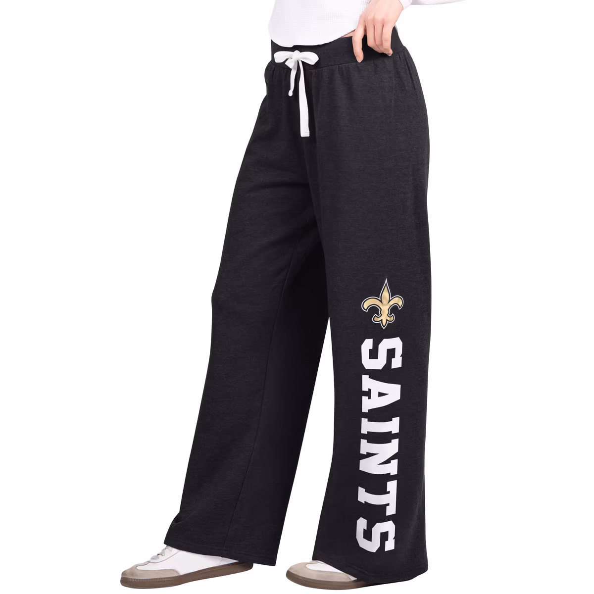 Women's  Starter  Black New Orleans Saints Field Wide Leg Sweatpants