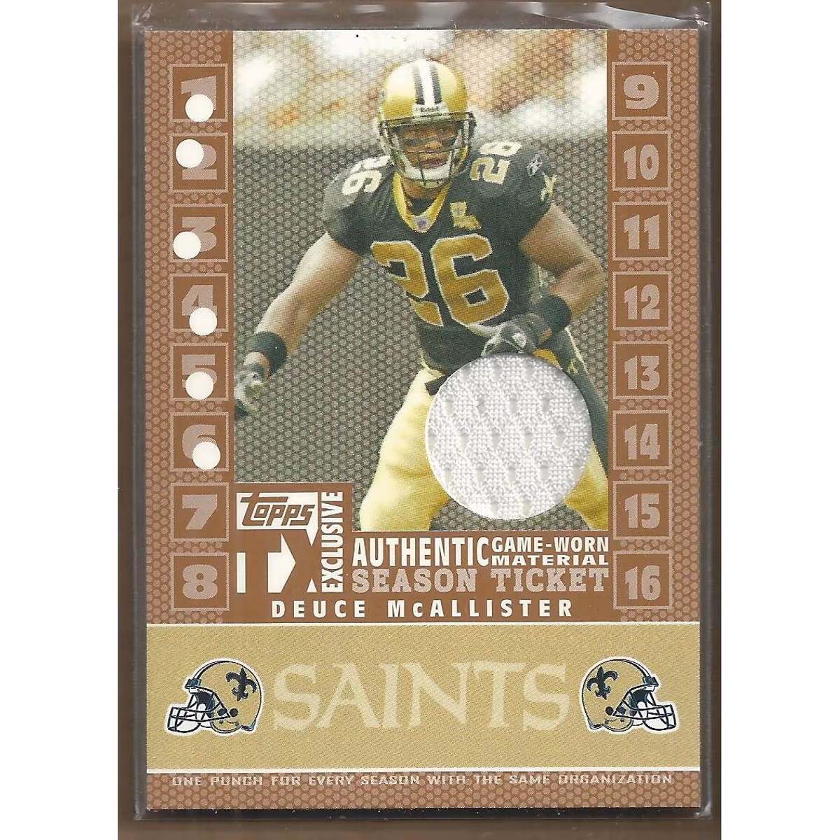 2007 Topps TX Exclusive Season Ticket Jersey #DM Deuce McAllister