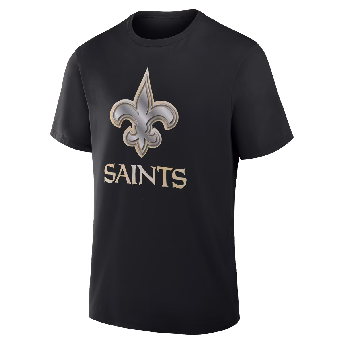 Men's Black New Orleans Saints Metallic Mascot T-Shirt 4 Men's Black New Orleans Saints Metallic Mascot T-Shirt