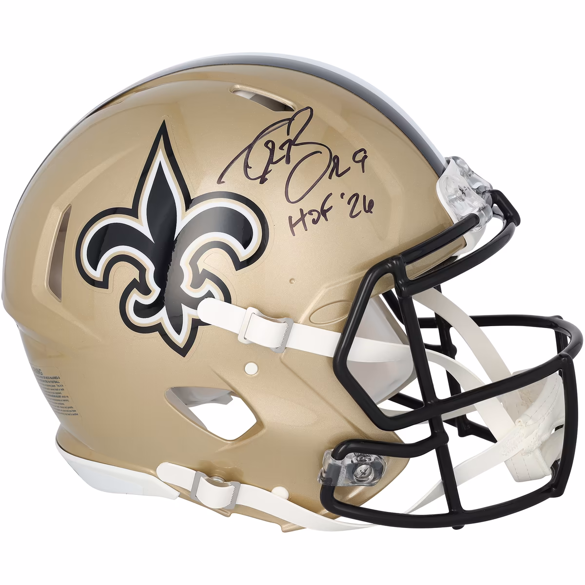 Drew Brees New Orleans Saints Autographed Riddell Speed Authentic Helmet with "HOF 26" Inscription