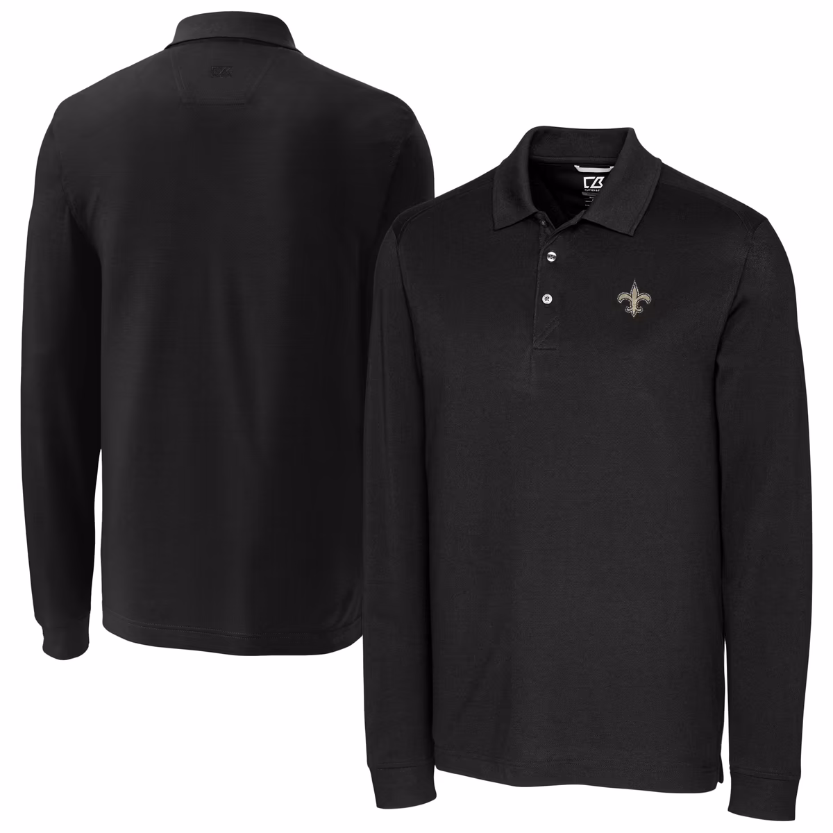 Men's Cutter & Buck Black New Orleans Saints Advantage Eco Pique DryTec Tri-Blend Polo 1 Men's Cutter & Buck Black New Orleans Saints Advantage Eco Pique DryTec Tri-Blend Polo